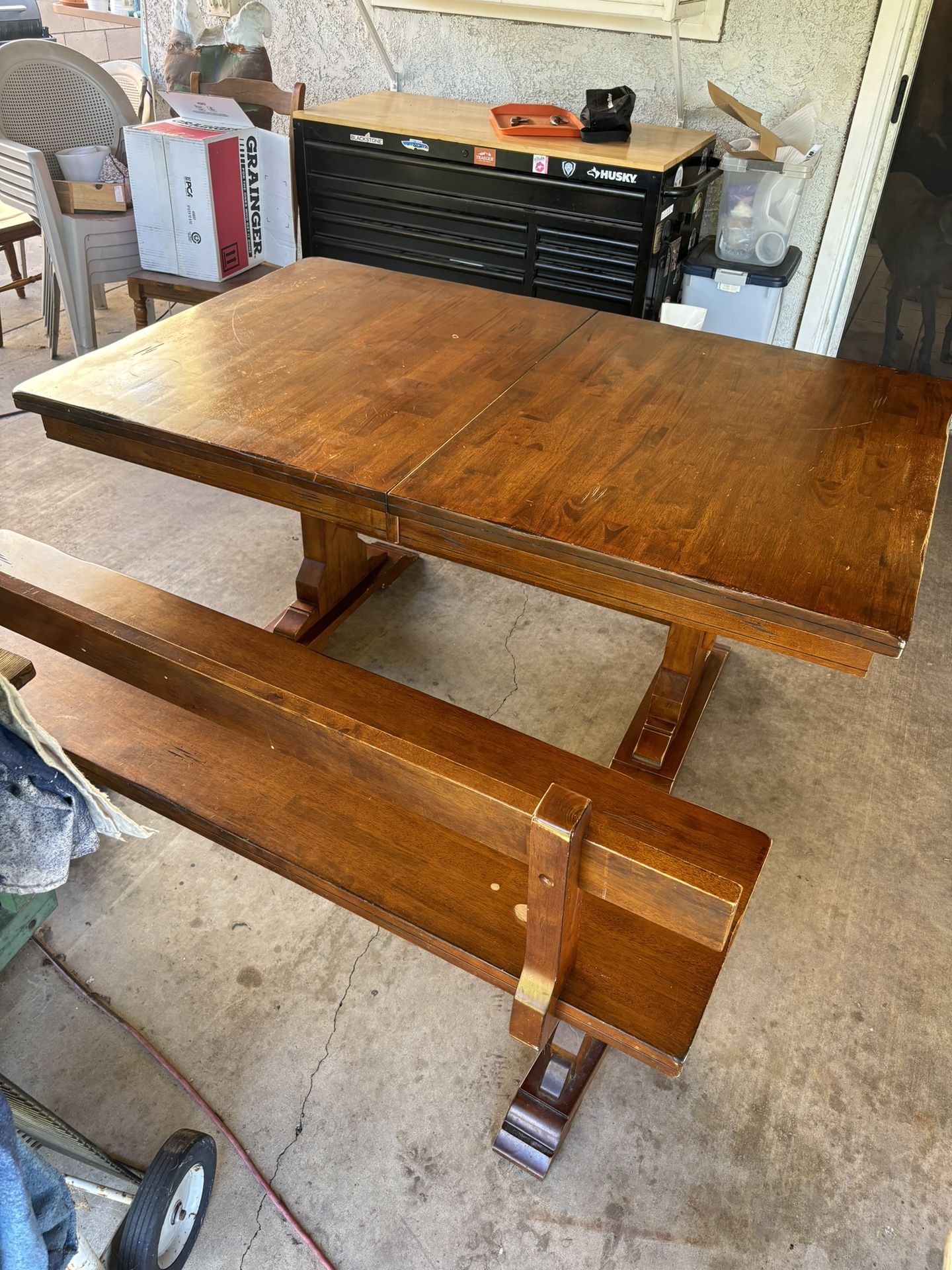 Sturdy Dining Table With Bench