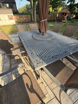 Outdoor table and 10 chairs