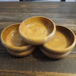 Vintage Munising Wooden Bowls 