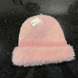Chenille Pink Beanie for Girls