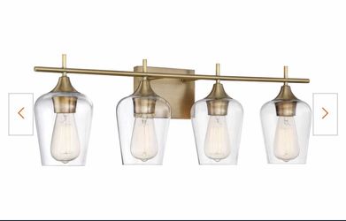 4 Light Vanity Bathroom Wall Fixture Lighting Gold 