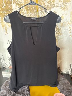Express Black Sleeveless Keyhole Top