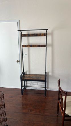 VASAGLE Coat Rack, Hall Tree with Shoe Bench for Entryway