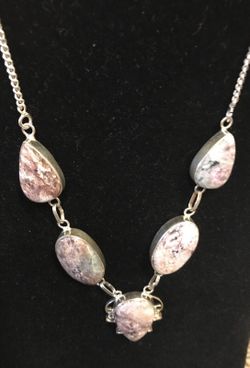 Jasper sterling silver necklace