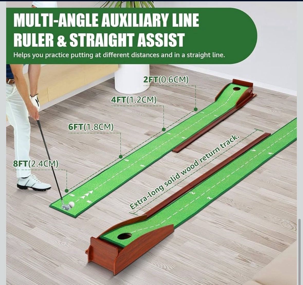Golf Putting Mats Indoor Golf Putting Green with 1/2 Hole