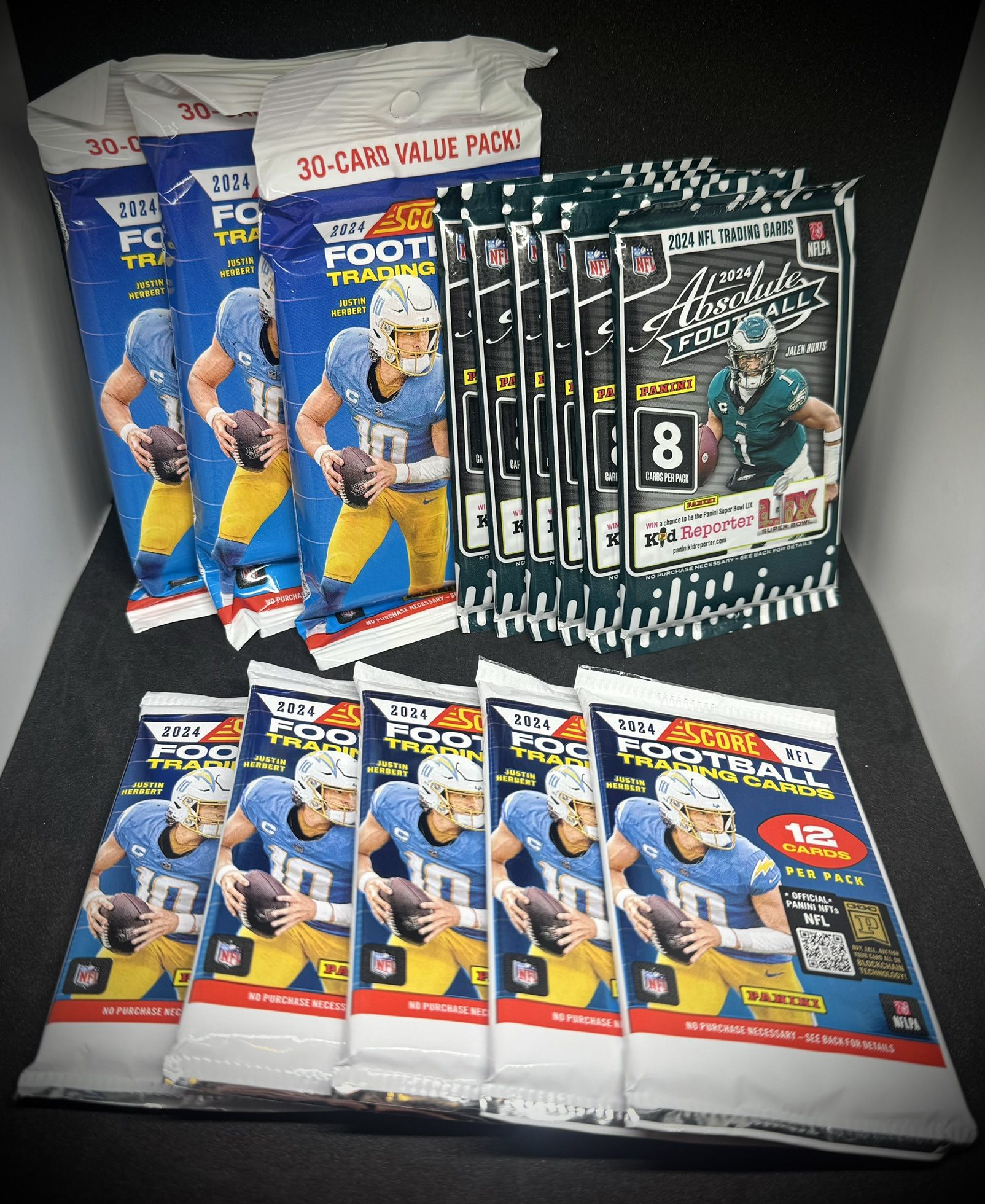 Panini 2024 Score/Absolute NFL Football Trading Card Lot (Total of 196 Cards)