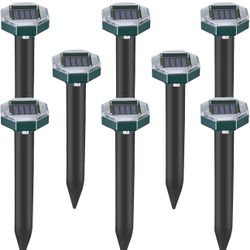 Mole Repellent Solar Powered 8 Pack Ultrasonic Sonic Repellent