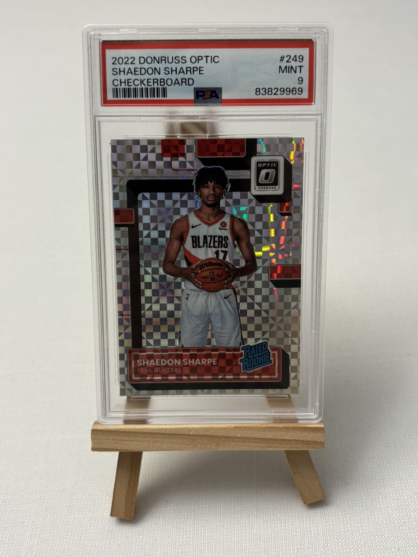 Shaedon Sharp Checkerboard PSA 9 Blazers Rookie