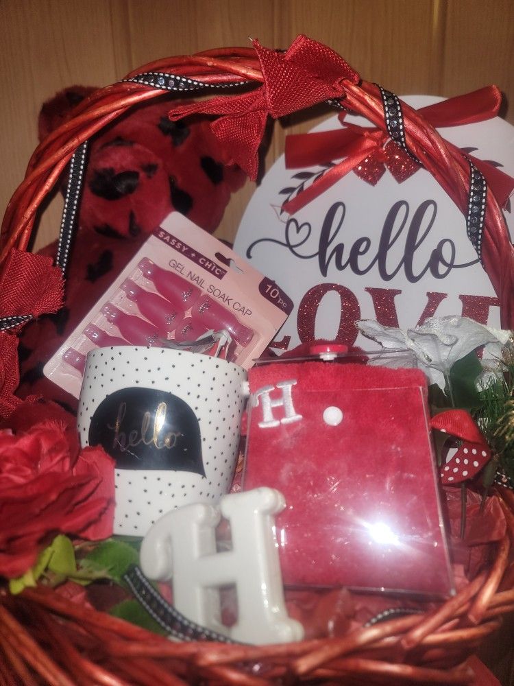 Gigantic Radiant Red "Hello" Gift π Basket