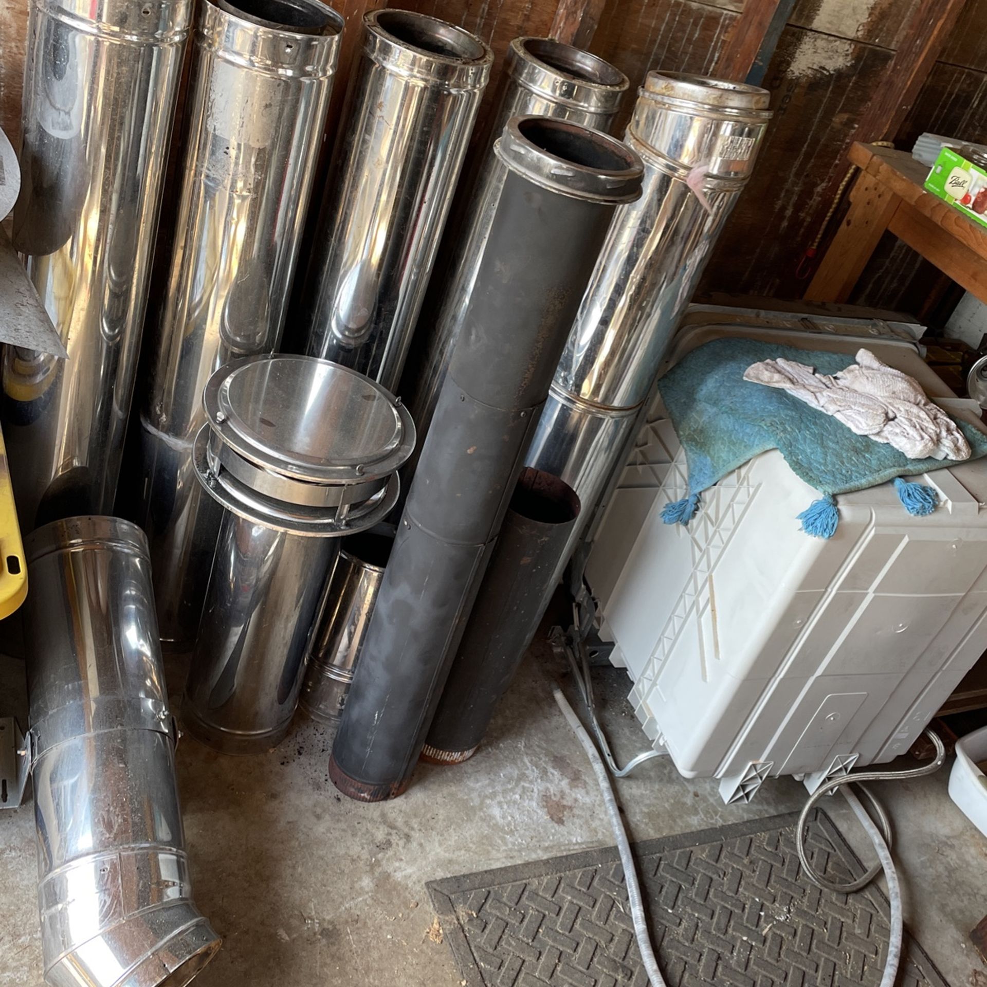 Country Wood Stove and Insulated Pipe