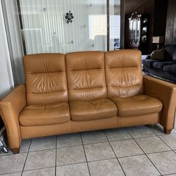 Leather Sofa , Natuzzi, Three Seats Recline