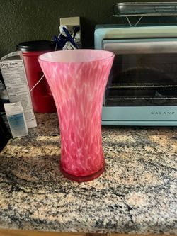 Beautiful pink glass vase