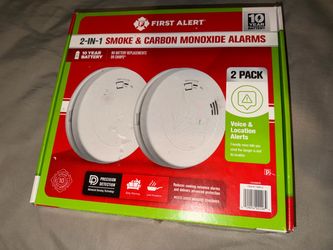 First alert 2 pack 2-in-1 smoke and carbon monoxide alarm 10 year battery