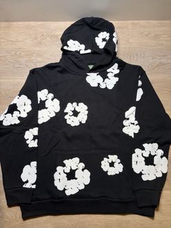Black Denim Tears Print Pullover Hoodie(M)