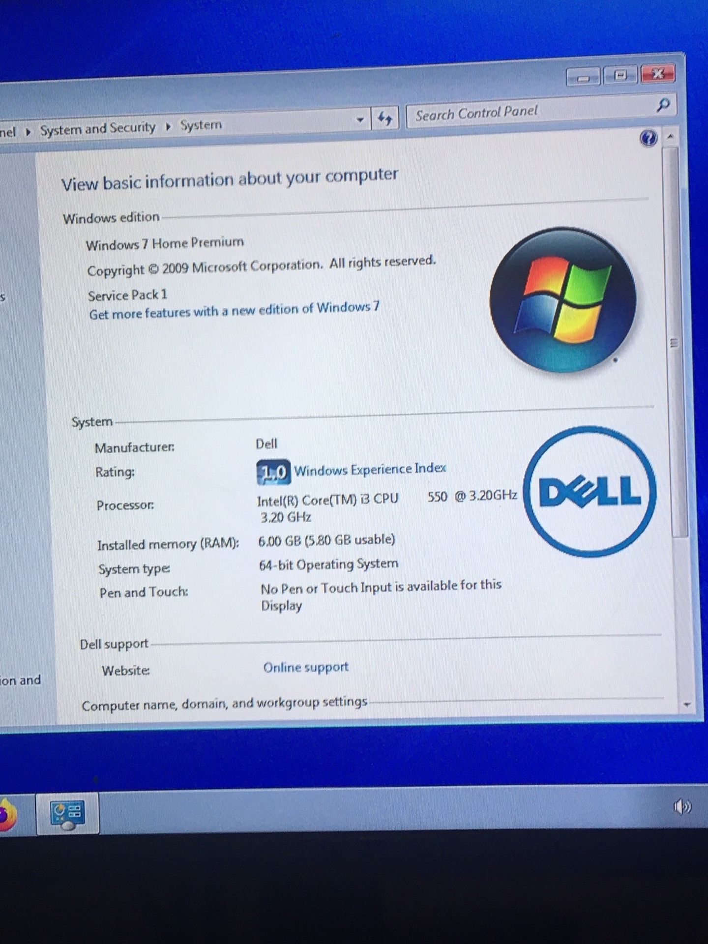 Computer Usable Ram Windows 64 Bit DELL Desktop Processor GHz