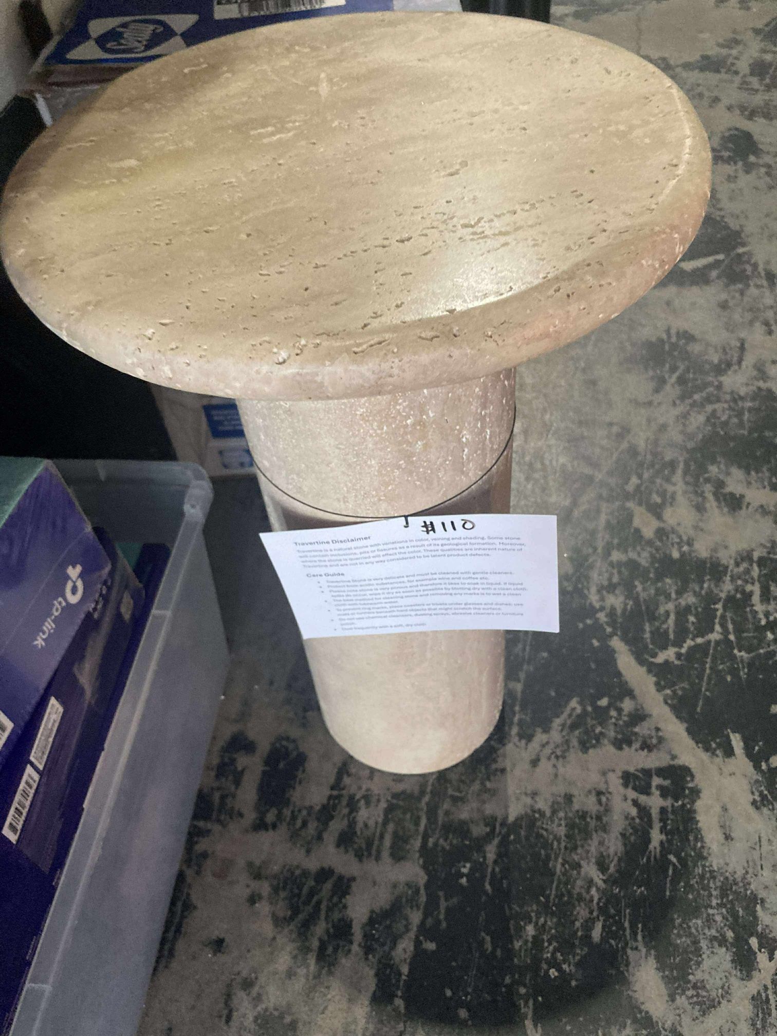 Outdoor Travertine Pedestal Table