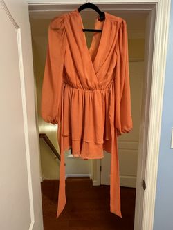 Express Tie Waist Ruffle Romper (XS