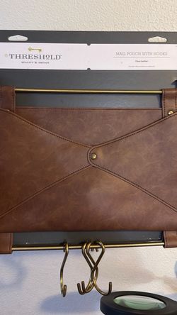 Threshold Faux Leather Mail Pouch with Hooks