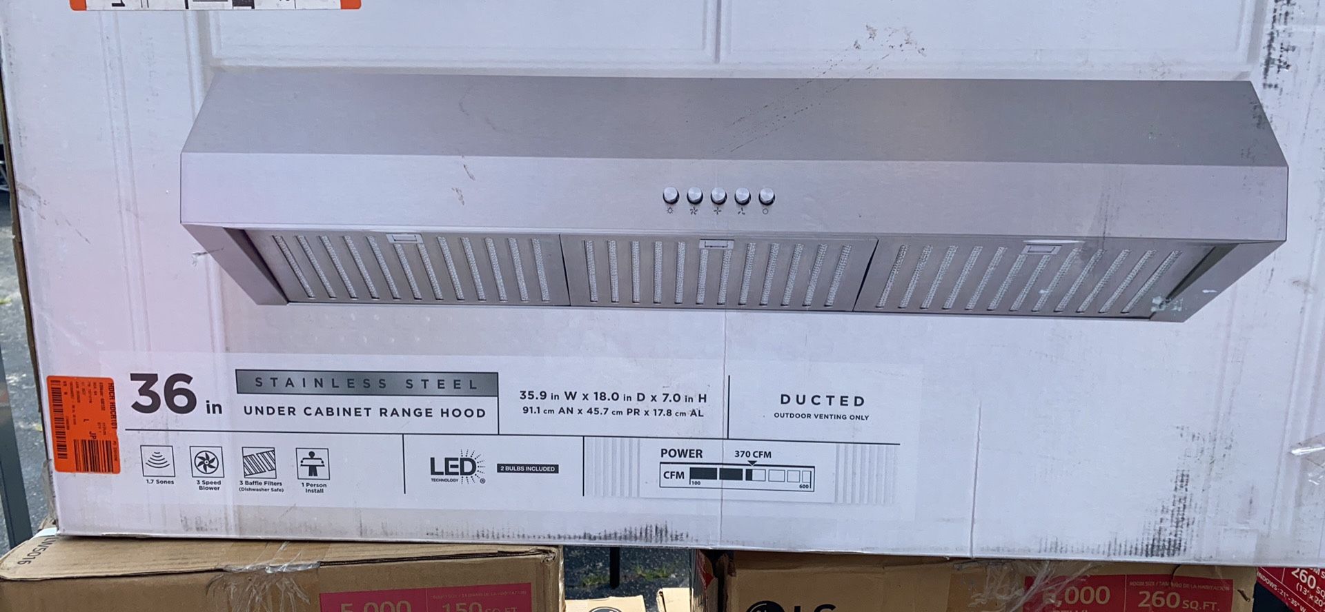 vissani 36 in. w under cabinet range hood in stainless steel for Sale