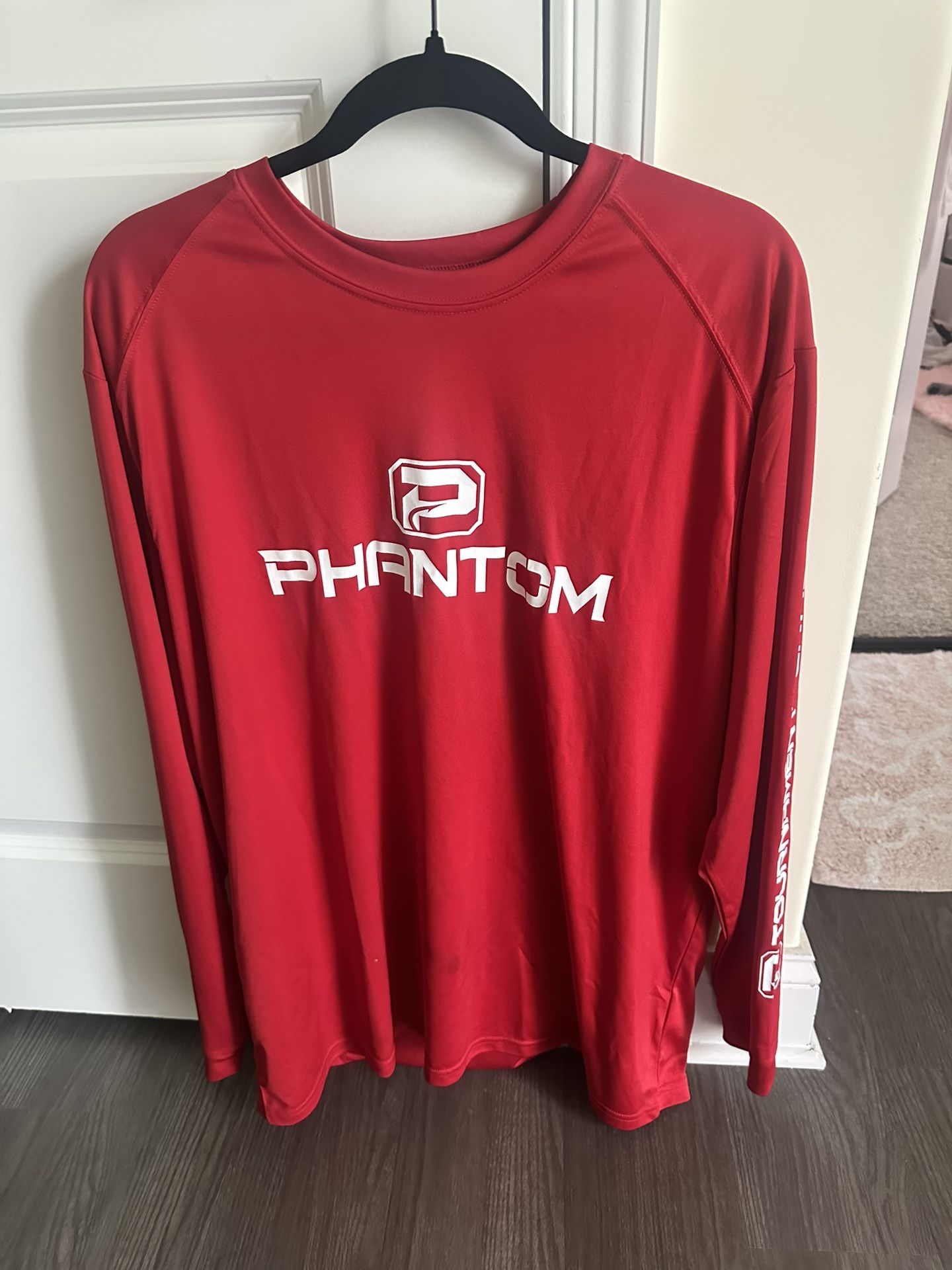 Men’s Phantom Outdoors Fishing Long Sleeved Sun Protection Shirt In Red