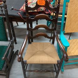 Oak Ladder back Rush Chair