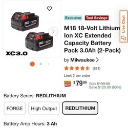 2m18 Batteries, Charger