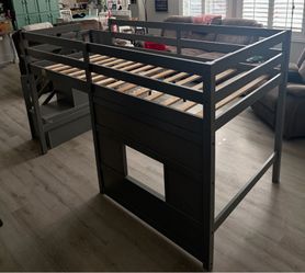 Twin Size Low Loft Bed with Storage Staircase and Window