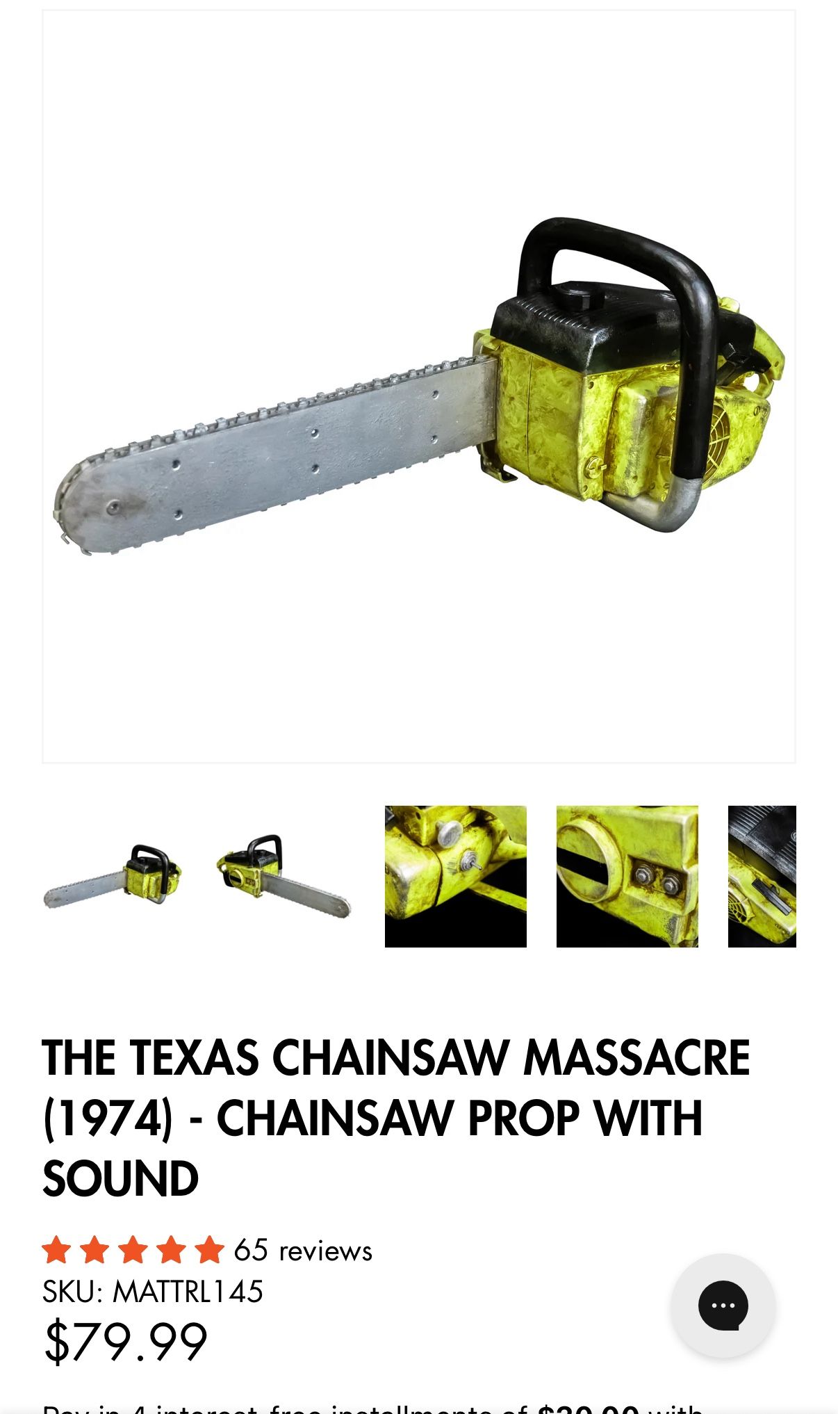 Texas Chainsaw Massacre Chainsaw Prop