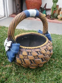 New Concrete Basket Pot For Plant Garden