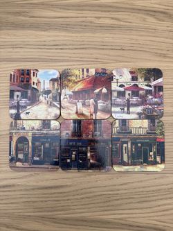 Set of 6 Paris Scene Drink Coasters