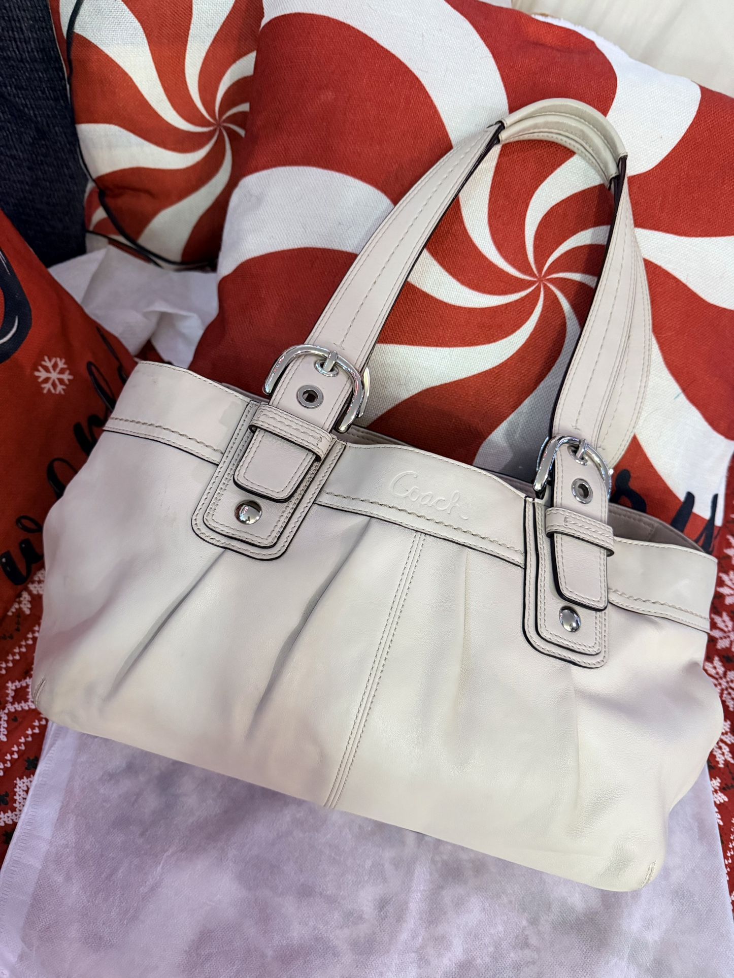 🎄❤️ Coach Soho Pleated leather shoulder tote❤️🎄