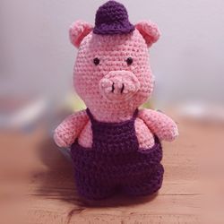 Handmade Crochet Plushie Pig