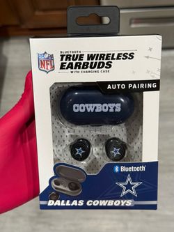 Dallas Cowboys NFL Bluetooth 5.3 True Wireless Earbuds with Charging Case New