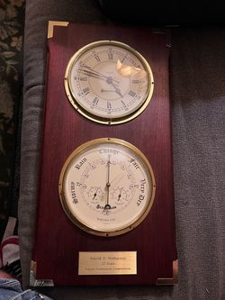Benchmark Quartz Clock and Barometer Wall Plaque