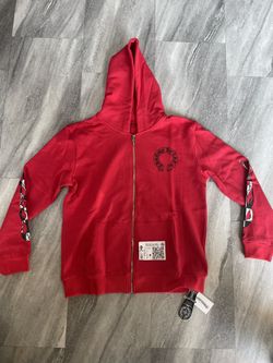 CHROME HEARTS Horseshoe Floral Cross-Sleeve Zip Up 