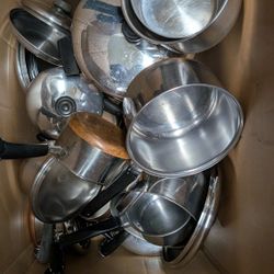 Vintage Kitchen Revere Ware Collection Pots And Pans