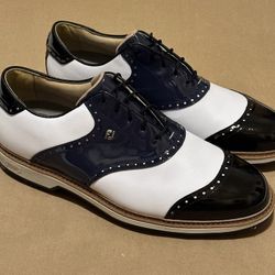 FootJoy DryJoys Premiere Series Wilcox Golf Shoes White Navy  display picture 3