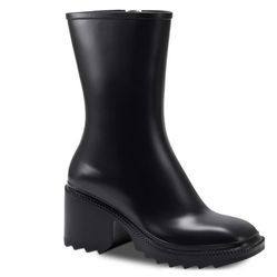 Women Black Rain Boots Size 6 (brand New)