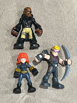 Marvel Avengers Figures Nick Fury & Black Widow & Hawkeye imaginext lot of 3