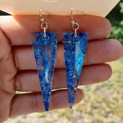 Blue Glitter Earrings 