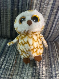 Ty Beanie Boos Plush SWOOPS The Owl 6 Inch Brown White Retired With Tags