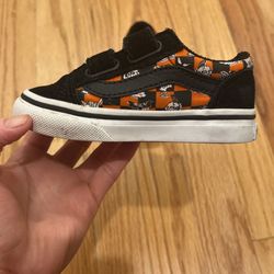 Vans Checkered Orange And Black Shoes 