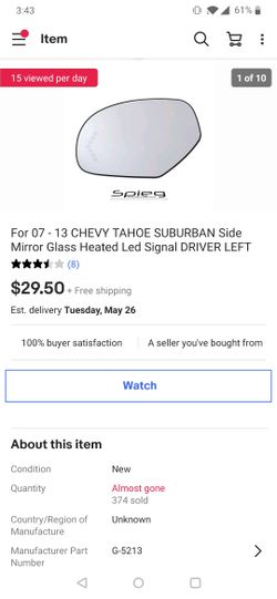 Side mirror glass