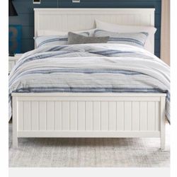 Queen Pottery Barn White Wood Panel Bed
