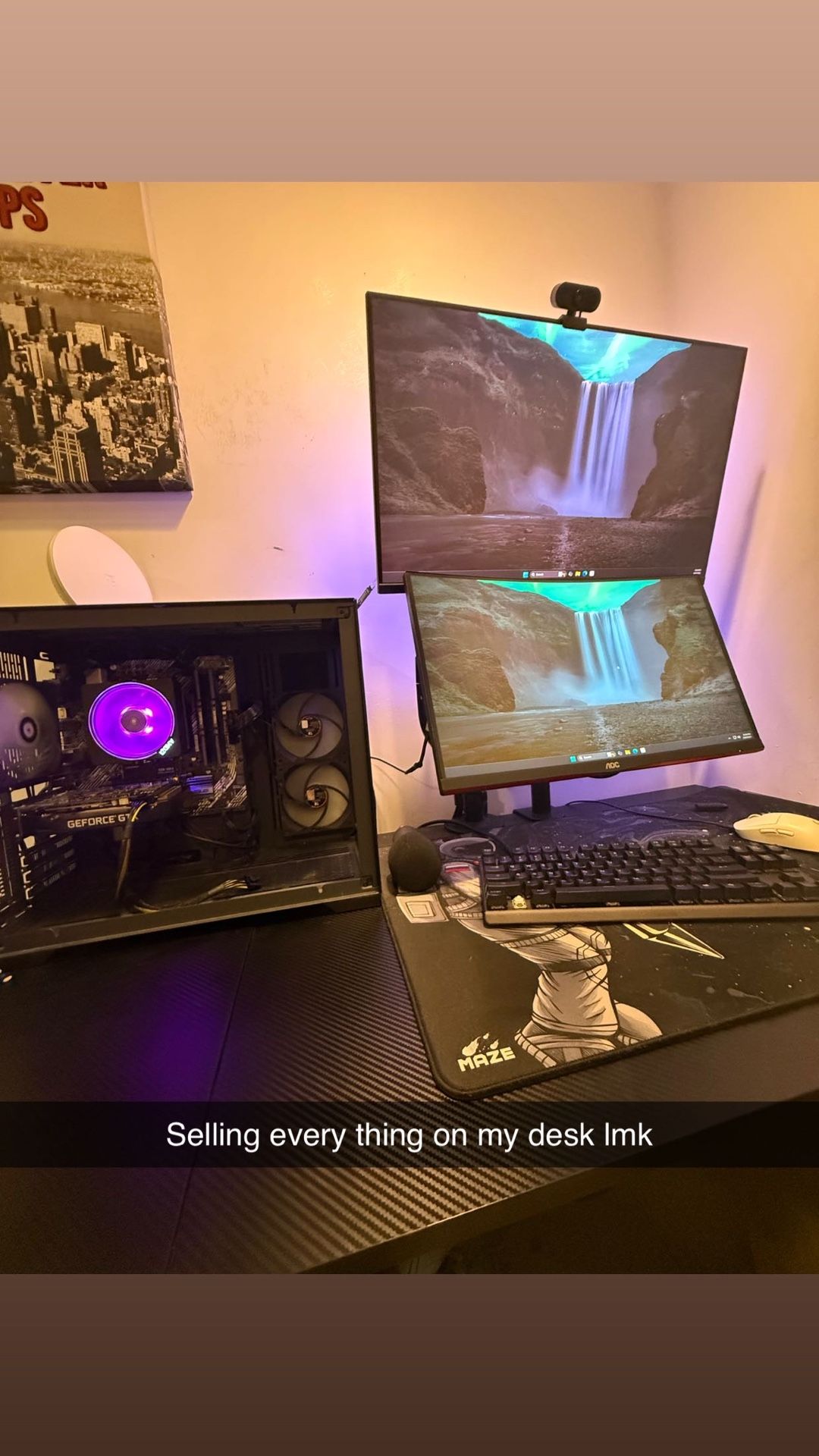 Gaming Setup Pc Monitor Keyboard And Mouse