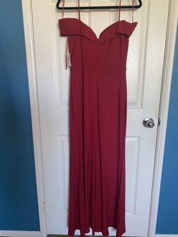 Red wine Off Shoulders Evening Dress (Medium)