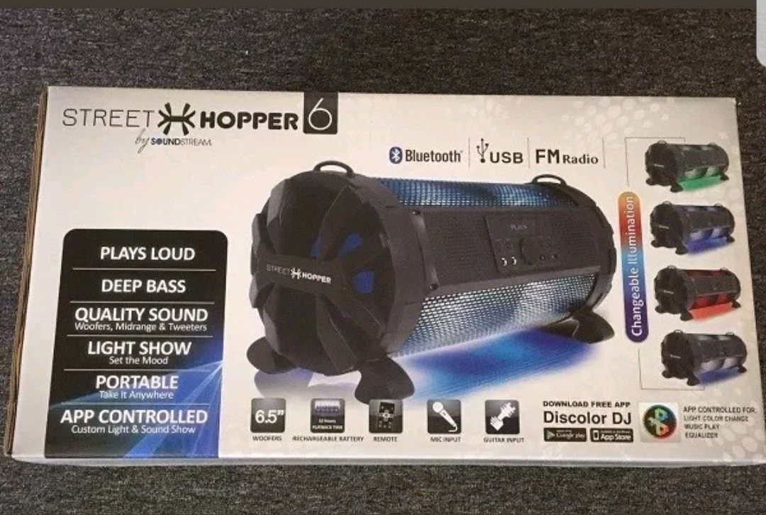 Soundstream Street hopper 6 portable speaker with light show