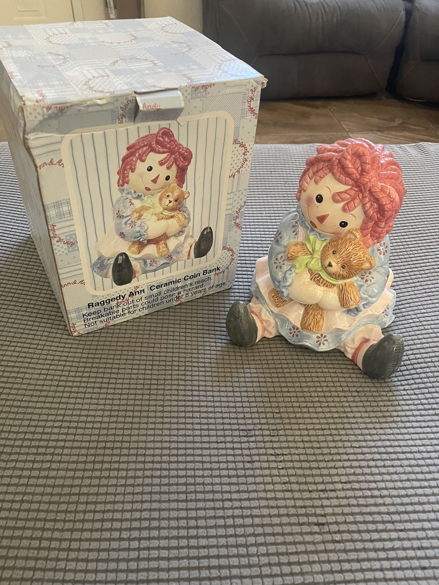 Raggedy Ann Ceramic Coin Bank