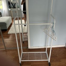 White Metal Rolling Rack