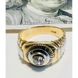 14K Solid Gold Ring For Wedding 6.8Gr Size 8.5
